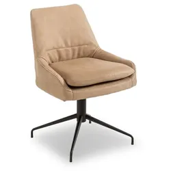 Mobitec Stuhl Saga Leder Grau Taupe