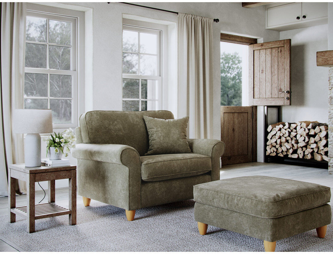Lark Manor Clarkfield Upholstered Armchair Green 123;123cm W X 89cm D