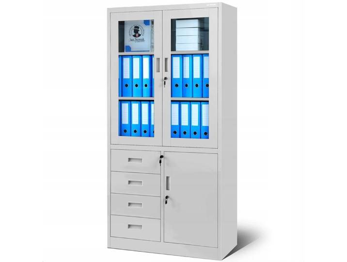 Armoire de Bureau Vitrée WIOLA avec Tiroirs en Acier - Sécurité et Organisation