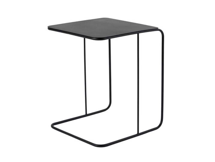 Calicosy Beistelltisch mit metallplatte 57/47/46 cm, Schwarz, Metall, 57x46x47 cm, Wohnzimmer, Wohnzimmertische, Beistelltisch