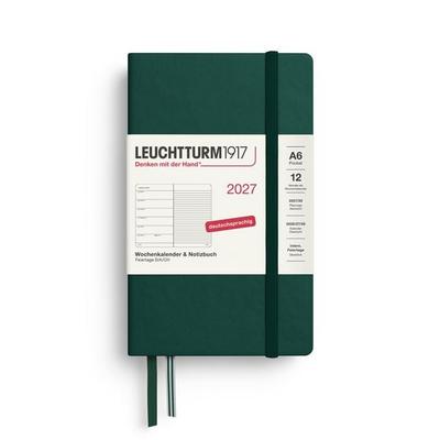 Wochenkalender & Notizbuch Pocket (A6) 2027, Forest Green, Deutsch