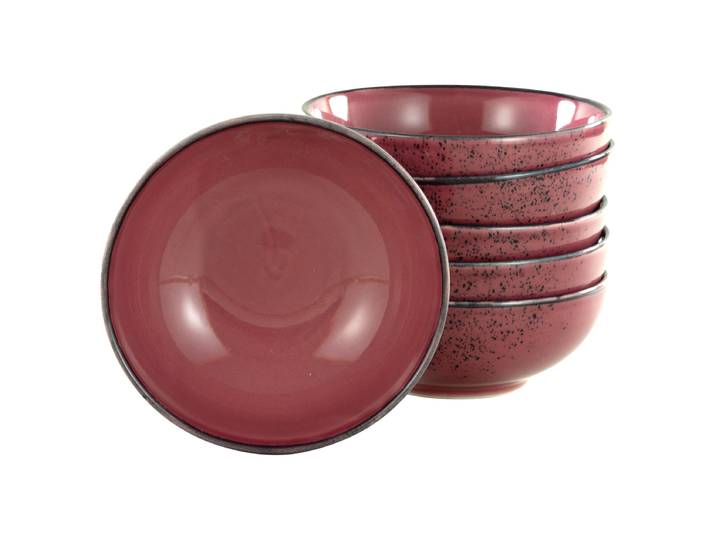 Müslischalen Nature Collection 6er-Set Ø 17cm Rot/Karminrot