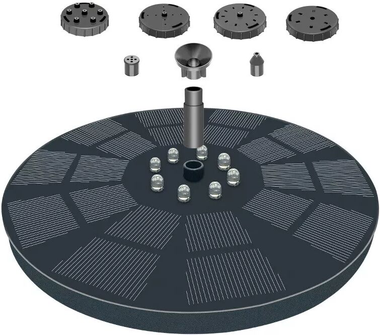 INF Solar Springbrunnen mit bunter Beleuchtung und 6 Düsen