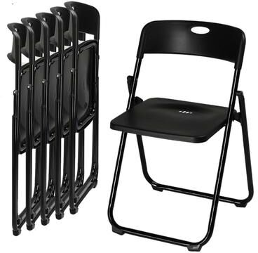 Karl Home Plastic Folding Chairs with Iron Seat Plate(Set of 6)