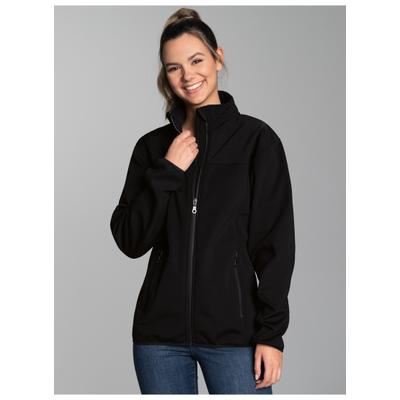 Softshelljacke TRIGEMA "TRIGEMA Softshelljacke RV unisex", Damen, Gr. 4XL, schwarz, Stoff, 88% Polyamid, 12% Elasthan, lang, Jacken Softshelljacke