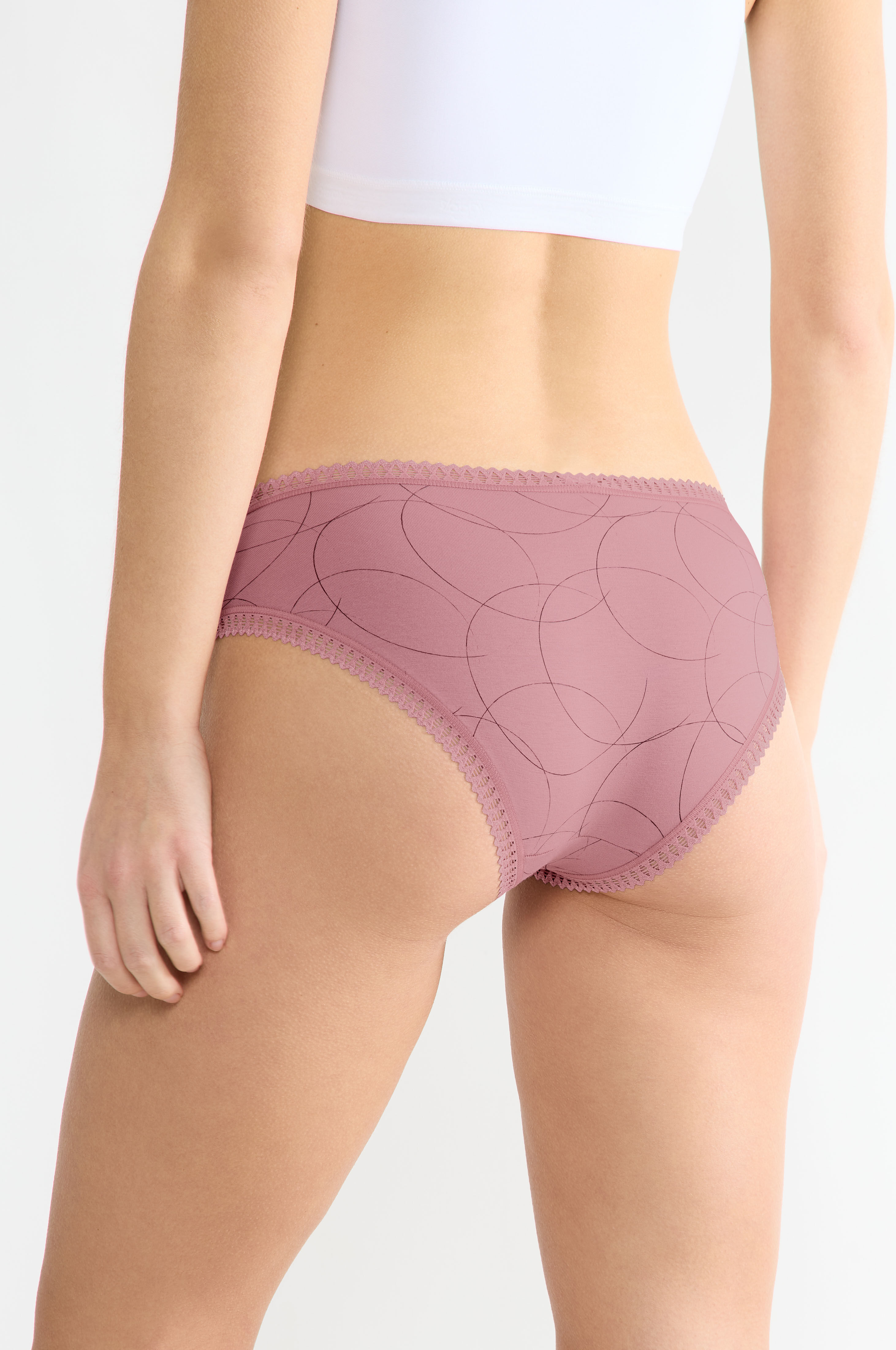Hipster SLOGGI "GO Crush", Damen, Gr. XL, Single Jersey, bunt (2, multiple colours), Single Jersey, Obermaterial: 95% Baumwolle, 5% Elasthan, körpernah, Unterhosen Hipster, mit Spitzendetails, Multipack 2, multiple colours XL, Single Jersey