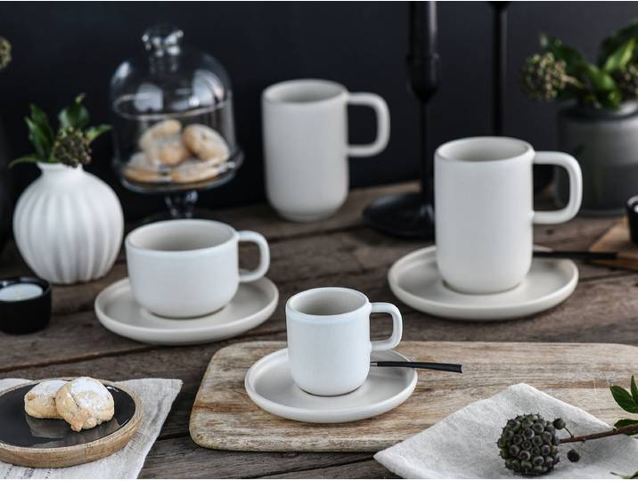 Tasses à espresso Uno 12 pièces Blanc/Blanc