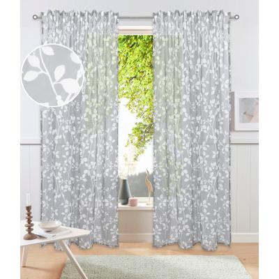 Gardine OTTO HOME "Issoire, 1 Stück, halbtransparent, Multifunktionsband, gemustert" Gr. 3, grau (hellgrau), B:140cm H:225cm, Polyester, Gardinen, Gardine, Wohnzimmer, Schlafzimmer, Esszimmer, gemustert und halbtransparent