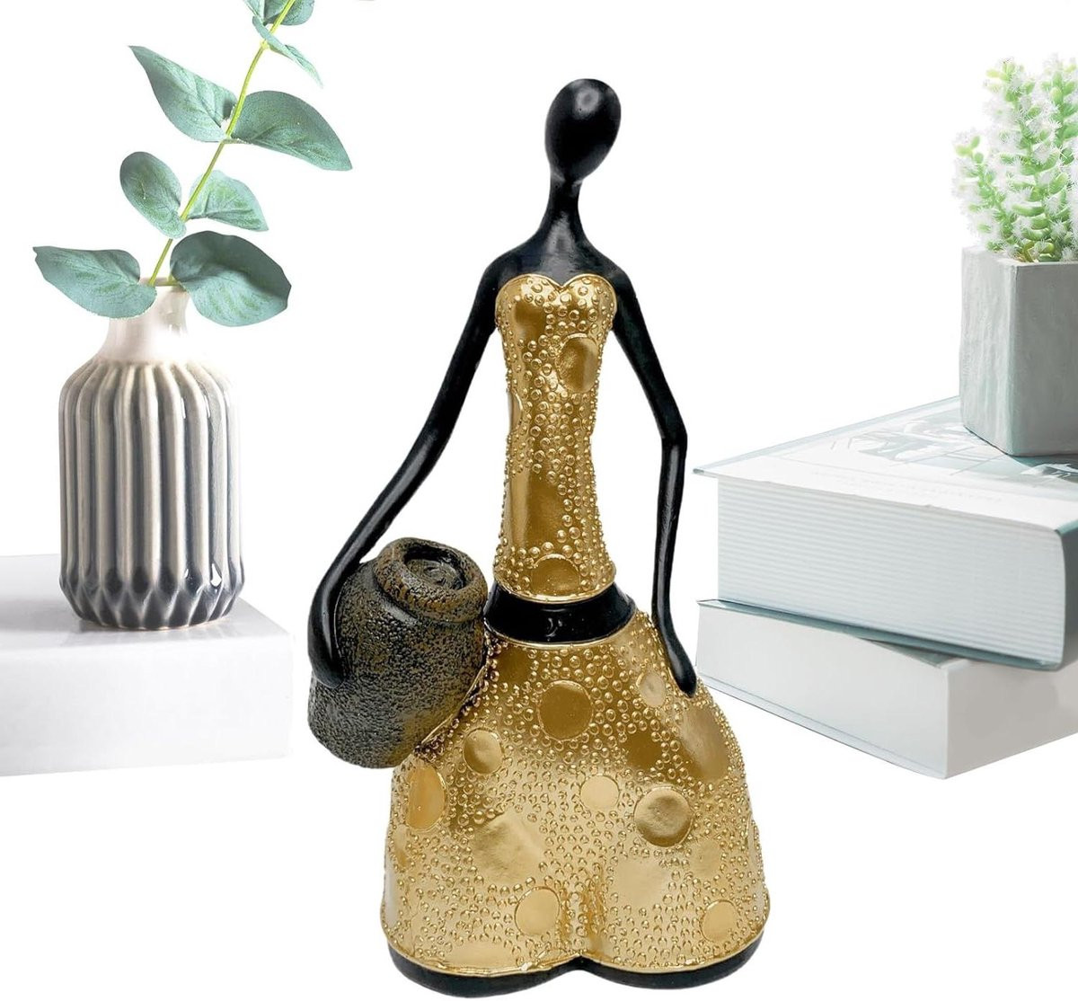 Abstracte sculptuur vrouw - Hars beeldje voor decoratie in de woonkamer