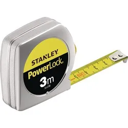 STANLEY Taschenrollbandmaß PowerLock L.3m B.12,7mm mm/cm EG II Ku.Gürtelclip lose - 1-33-238