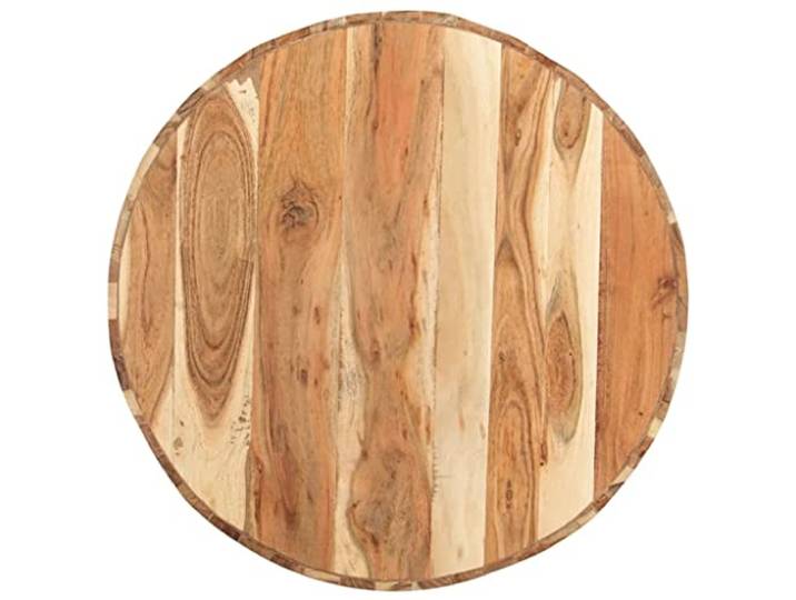 KTHLBRH Runder Beistelltisch 65 cm Massivholz Akazie Handgefertigt, natürliches Finish, Zeitschriftenhalter, für Wohnzimmer, ohne Montage