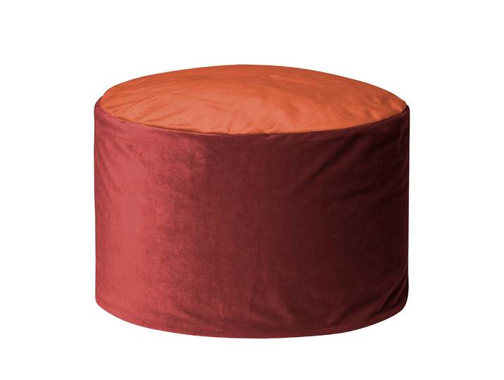 Fußhocker DotCom Samt Uni Ø 60cm Orange/Orange