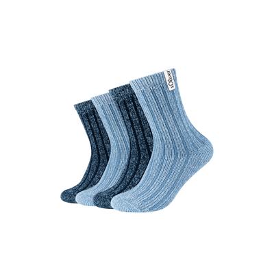 Socken S.OLIVER, Damen, Gr. 43-46, Sockengröße, blau (stone melange), Obermaterial: 98% Polyester, 2% Elasthan, Socken Socken, wärmende, kuschelige Qualität, mit weichen Zehennähten