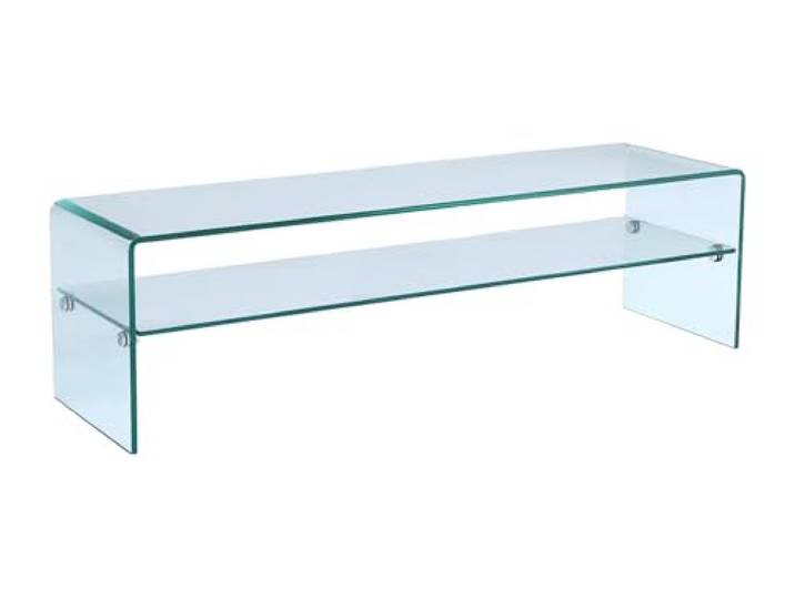 Kauf-Unique TV-Möbel mit 1 Ablage - Glas - STILEOS Stauraum inklusive Design Stil Transparent Glas