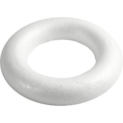 Creativ Company Styroporring, flach, D 25 cm, Dicke 30 mm, Weiß, 1 Stk