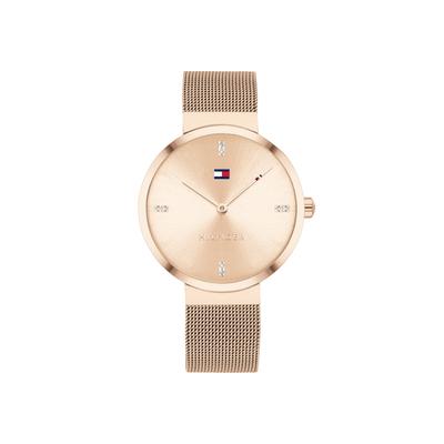 Quarzuhr TOMMY HILFIGER "LIBERTY", rosa (goldfarben), Armbanduhren, Damen, Quarzuhr, Armbanduhr, Damenuhr, Edelstahlarmband, analog
