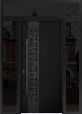 VDOMDOORS Deux 6078 Black Enamel Steel Exterior Door