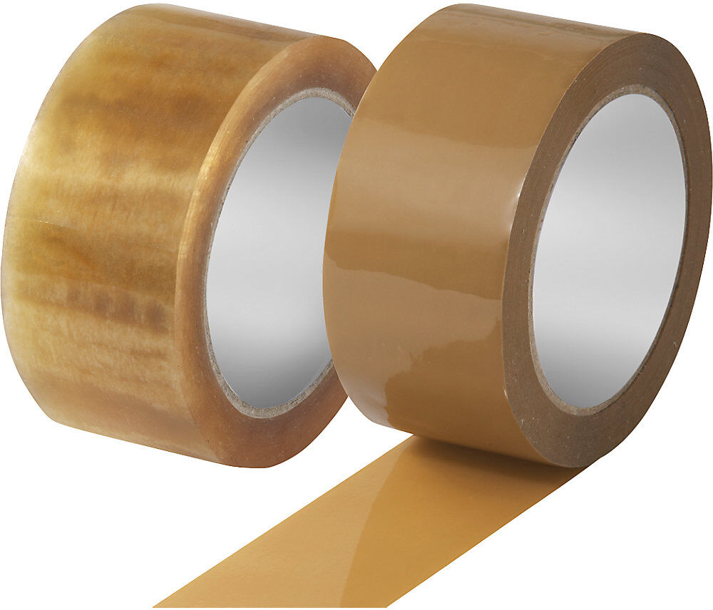 PP-Packband Low-Noise, Naturkautschuk, braun, Bandbreite 50 mm, Palette mit VE 1980 Stk ratioform