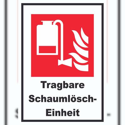 HB-Druck Tragbare Schaumlösch-Einheit Schild A5 (148x210mm)