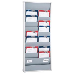 Eichner Werkstattplaner 9019-00874, für 20 x A4, zweireihig, aus Kunststoff, grau, 55,4 x 128 cm