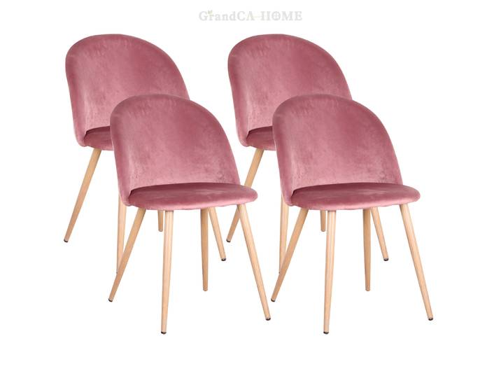 Ensemble de 4/6 chaises de salle à manger modernes en velours, chaises rembourrées avec pieds en métal, chaises avec dossier, chaises de café pour la cuisine, salle à manger
