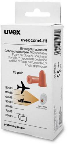 Uvex 2112131 com4-fit Gehörschutzstöpsel 33 dB einweg 15 Paar