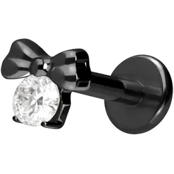 Titan Labret mit Innengewinde SCHLEIFE + KRISTALL