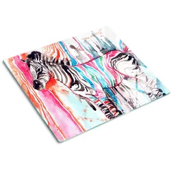 GLASPLATTE 60x52 cm Buntes Zebra