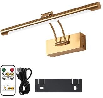 Friendly Fresh Finds Rechargeable Wireless Picture Light LED Wall Lamp With Remote Control And Dimmable Gallery Lighting gold 40cm
