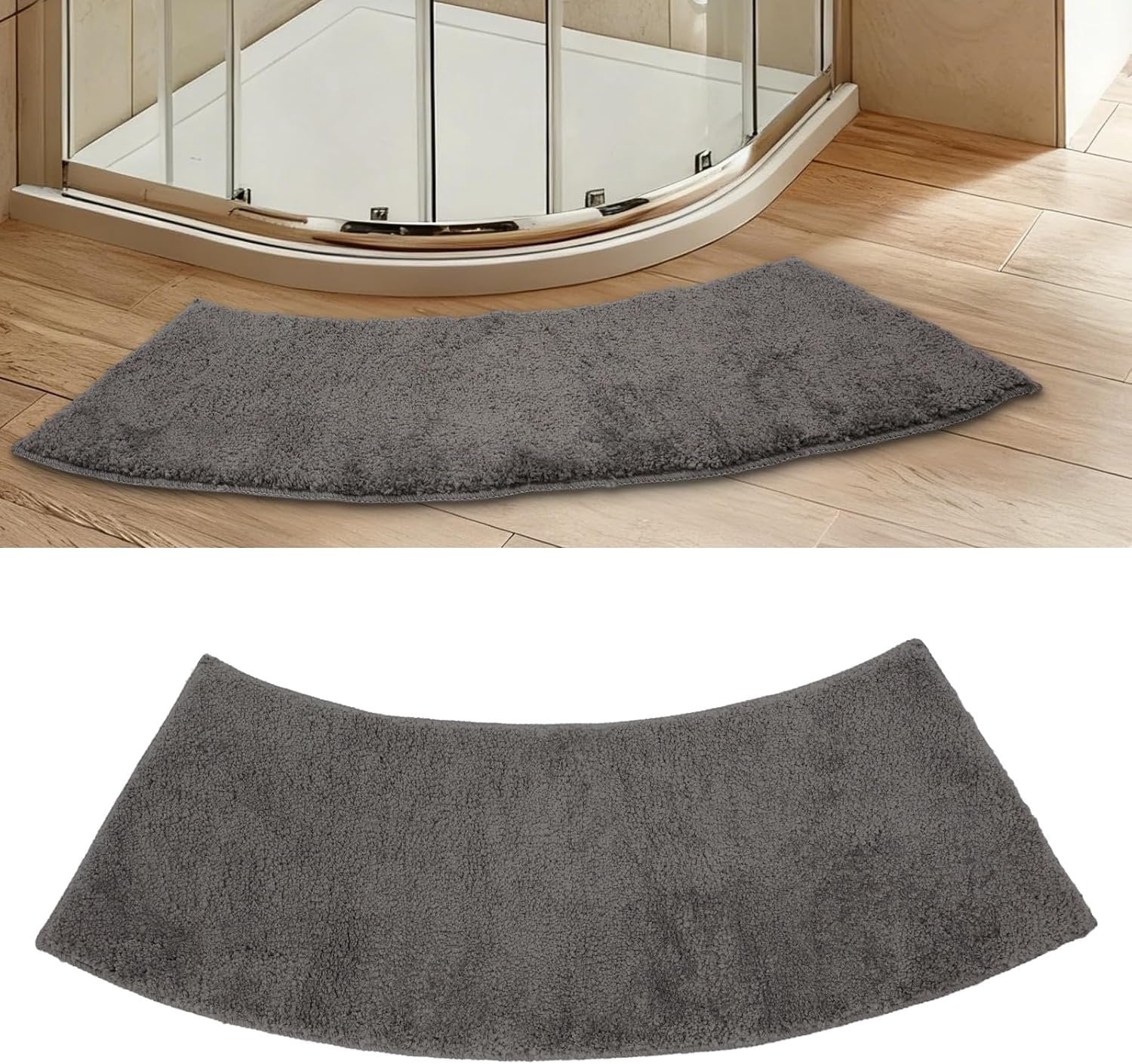 Ronde antislip badkamermat van microvezel - 40 x 100 cm