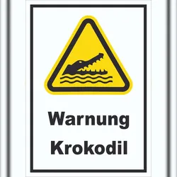 HB-Druck Schild Warnung Krokodil A4 (210x297mm)