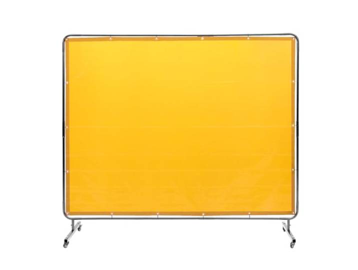 VEVOR Rideau de Soudage avec Cadre\, 1\,8x2\,4 m Écran de Protection pour Soudure en Vinyle Ignifuge sur 4 Roues Pivotantes 2 Verrouillables\, Rideau Mobile Professionnel pour Atelier\, Industrie\, Jaune