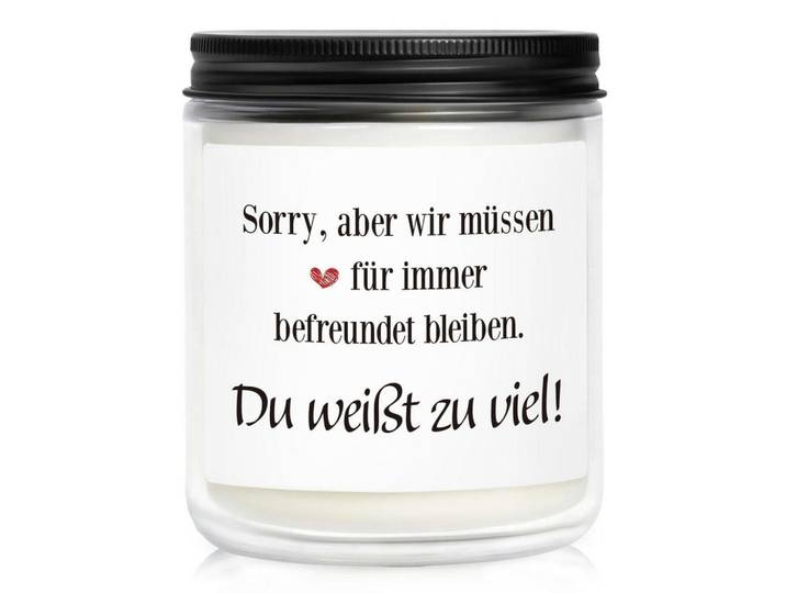 Duftkerze im Glas mit Spruch, Schwarz, 8.8 cm, Dekoration, Kerzen & Kerzenhalter, Duftkerzen