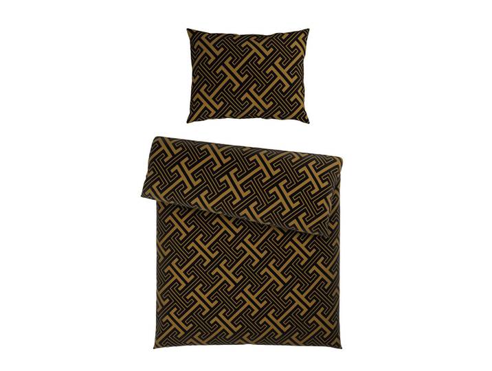 Ambia Home Bettwäscheset, Braun, Textil, Abstraktes, 160x210 cm, pflegeleicht, atmungsaktiv, Heimtextilien, Bettwäsche, Bettwäsche, Satin Bettwäsche