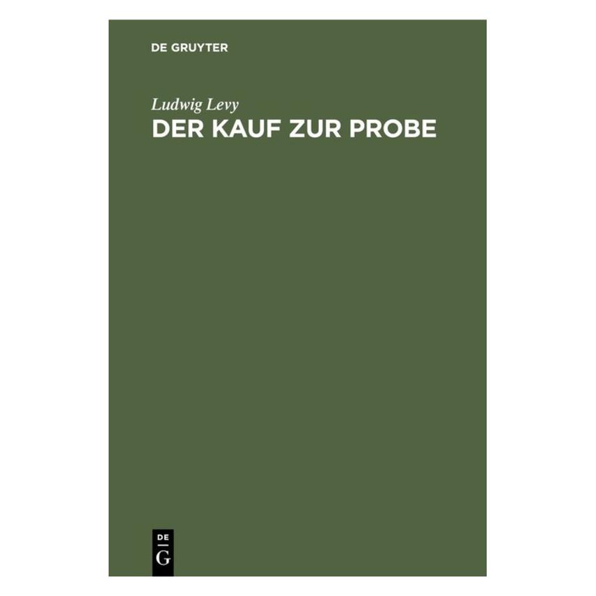 De Gruyter Levy:Der Kauf zur Probe (67774744)