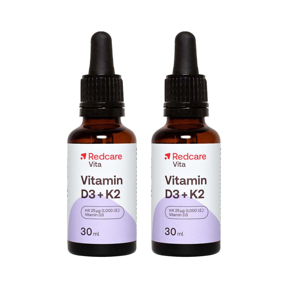 Redcare Vitamin D3 + K2 Doppelpack 2x30 ml Tropfen zum Einnehmen