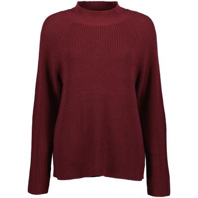 Strickpullover BLUE SEVEN "Pullover mit Stehkragen", Damen, Gr. 38, rot (3670, wein), 50% Polyacryl, 50% Baumwolle, normal, ohne Ausschnitt, Pullover Strickpullover