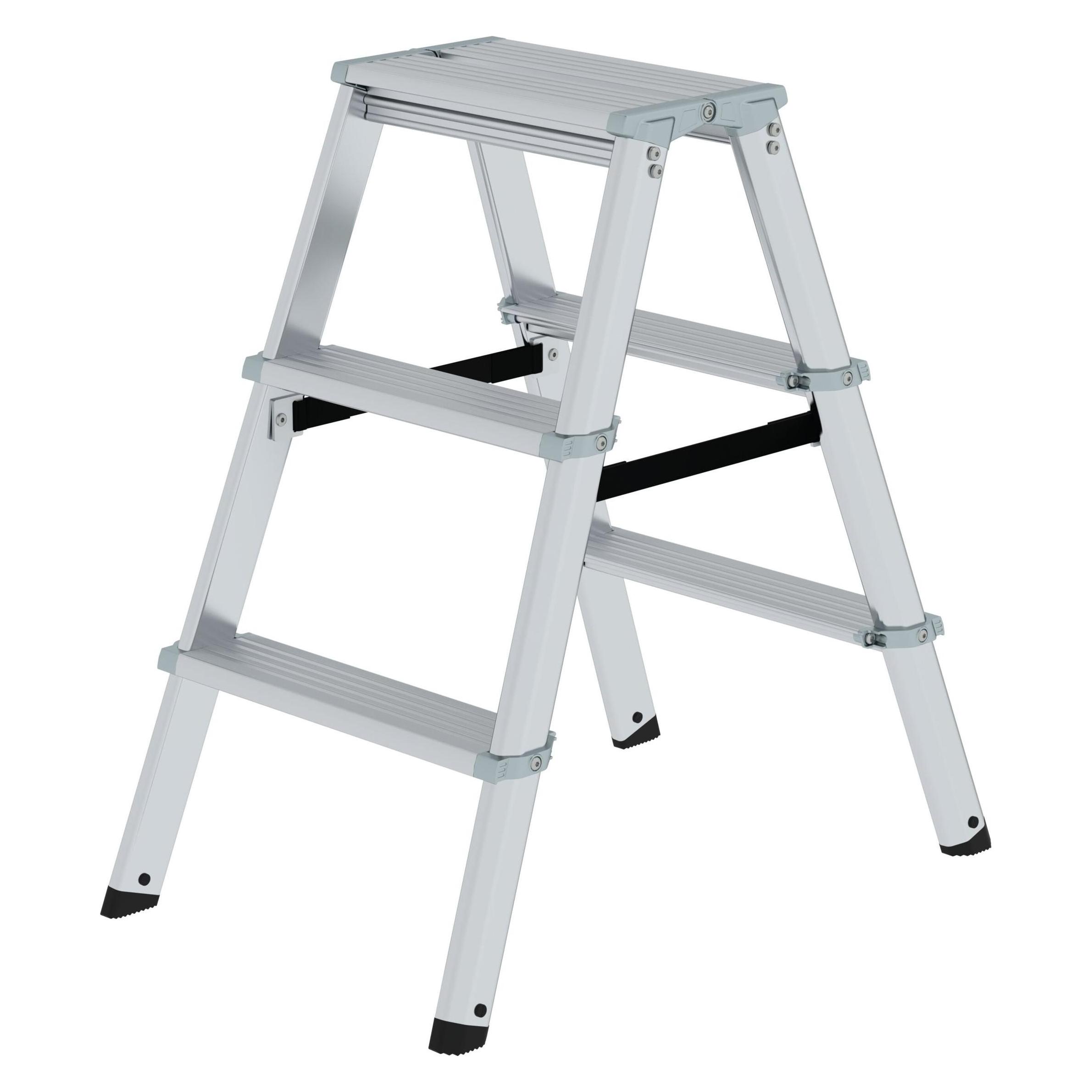 Munk ML Stufen-Stehleiter beidseitig begehbar 2x3 Stufen (Stehleiter, 69 cm) (228733)