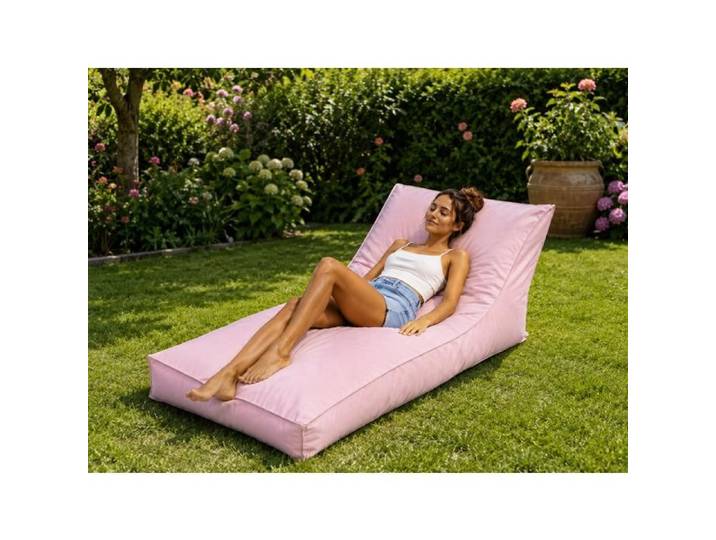 Matelas bain de soleil transat uni rose