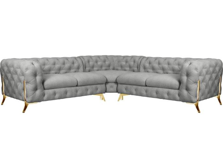 Home affaire Chesterfield-Sofa Amaury L-Form, Chesterfield-Optik, Breite/Tiefe je 262 cm, Fußfarbe wählbar