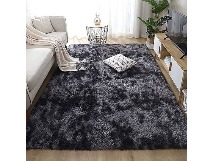 Tapis Salon Tapis de Salon Moderne Tapis Shaggy Grand Tapis Antidérapant pour Salon Chambre Enfants- Gris Foncé 160*230cm