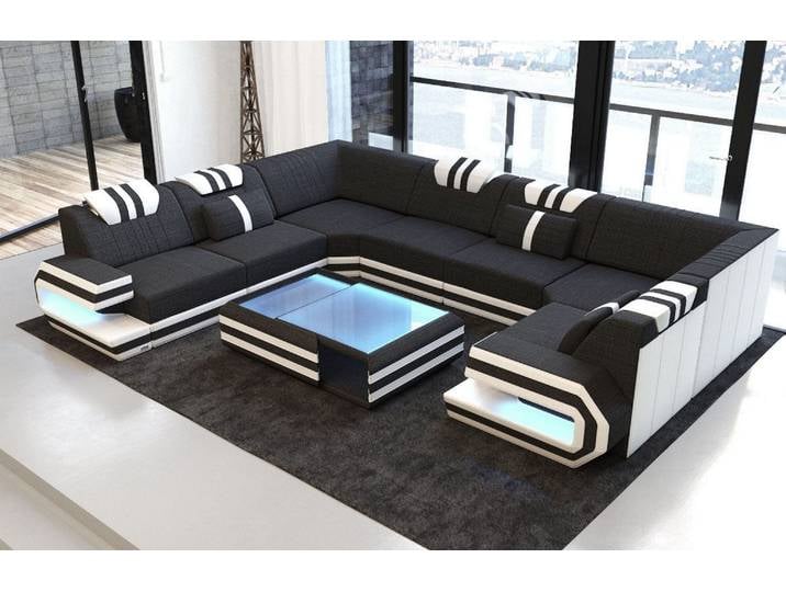 Wohnlandschaft Ragusa U-Form aus Stoff