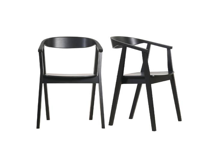 Schwarze Design-Stühle aus Holz (2er- Set) BAHIA