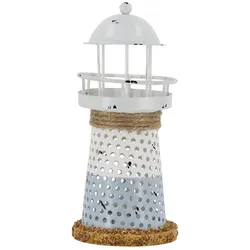 Chic Antique Leuchtturm mit LED und Timer, H15/Ø 6,5 cm ocean