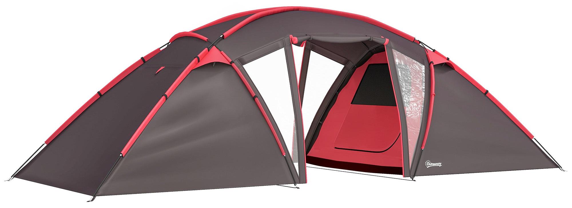 Tunnelzelt - Campingzelt - Familienzelt - Zelt für das Camping - Outdoor-Zelt - Für 4-6 Personen - Drei separate Kabinen