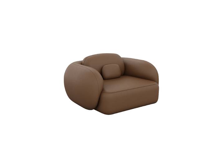 Design Echtleder Loungesessel „Avella“ Echtleder Choco Brown BLOOMINGLOFT Collection