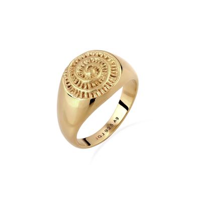 Siegelring KUZZOI "Ring Siegelring Vintage 925 Sterling Silber" Gr. 60, gold, Fingerringe, Herren, 60, Silber 925 (Sterlingsilber), Siegelring