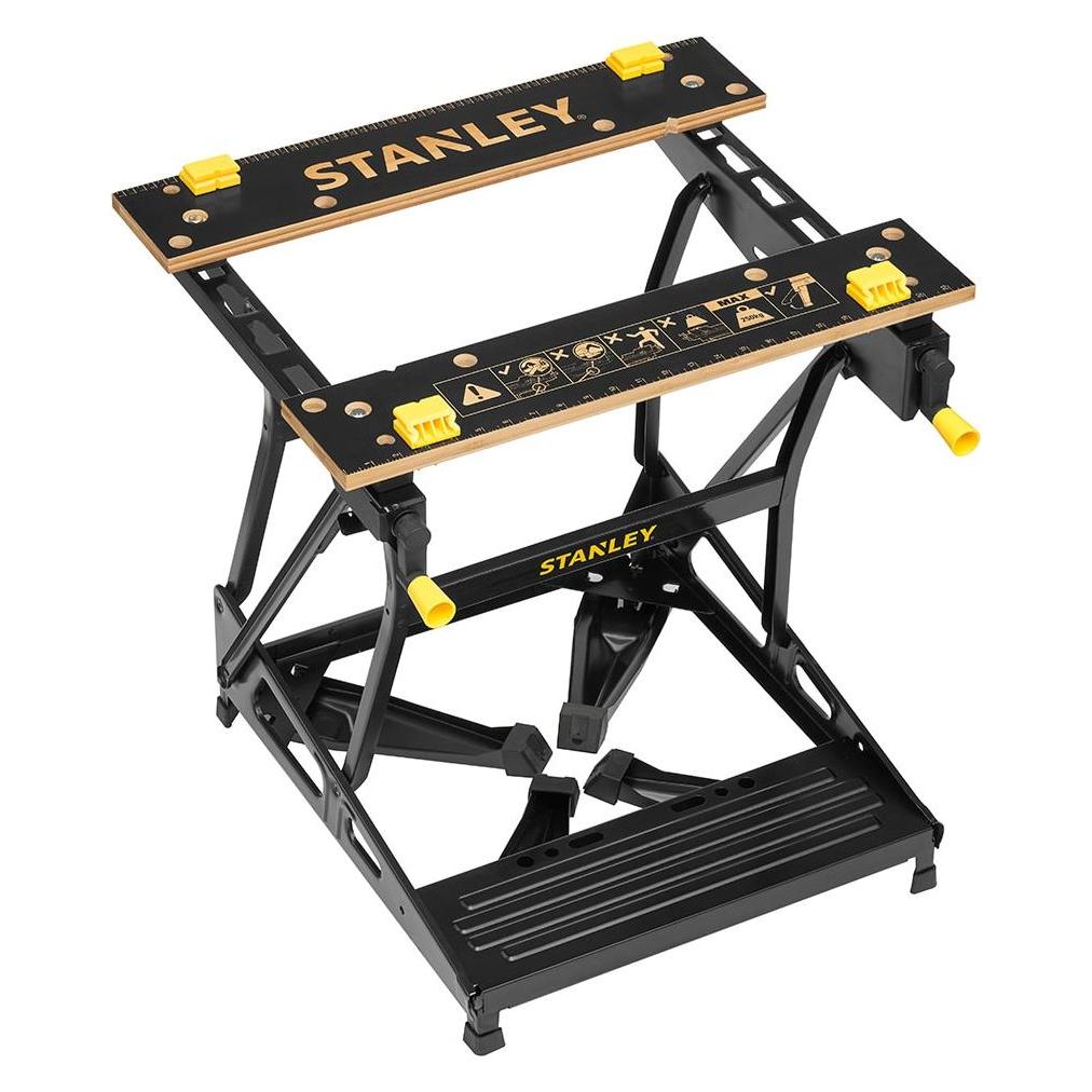 Stanley Workmate mit Bambus-Arbeitsplatte und dualer Arbeitshöhe, belastbar bis 250kg (50.50 cm, 78 cm) (STST83400-1)