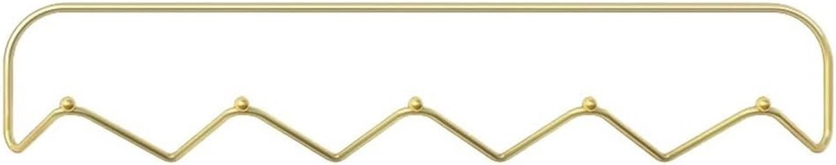 Gouden wandkapstok met haken van handgelast ijzer voor in de hal, slaapkamer, badkamer of keuken
