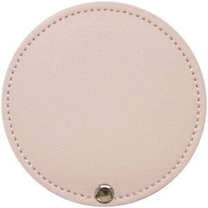 Fusion Finds Portable Pocket Makeup Mirror Round PU Leather Compact Travel Cosmetic Mirror pink